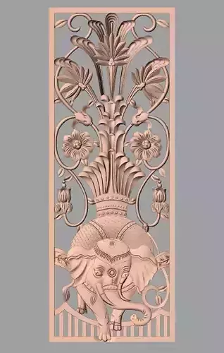 Door flower 3D relief STL Model for CNC woodworking carving E262