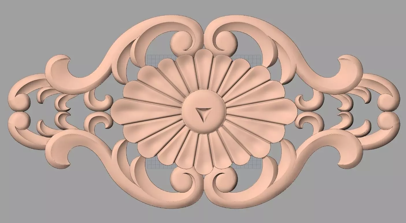 Door flower 3D relief STL Model for CNC woodworking carving E265 3D model_0