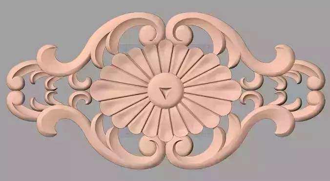 Door flower 3D relief STL Model for CNC woodworking carving E265