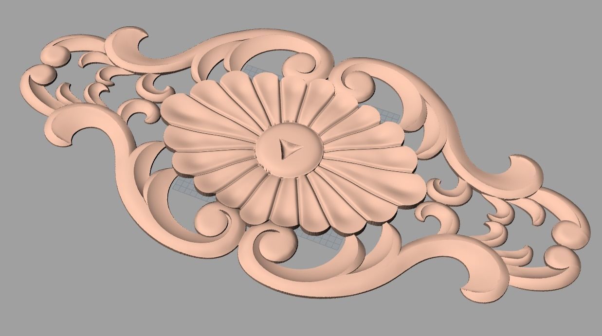 Door flower 3D relief STL Model for CNC woodworking carving E265 3D model_1