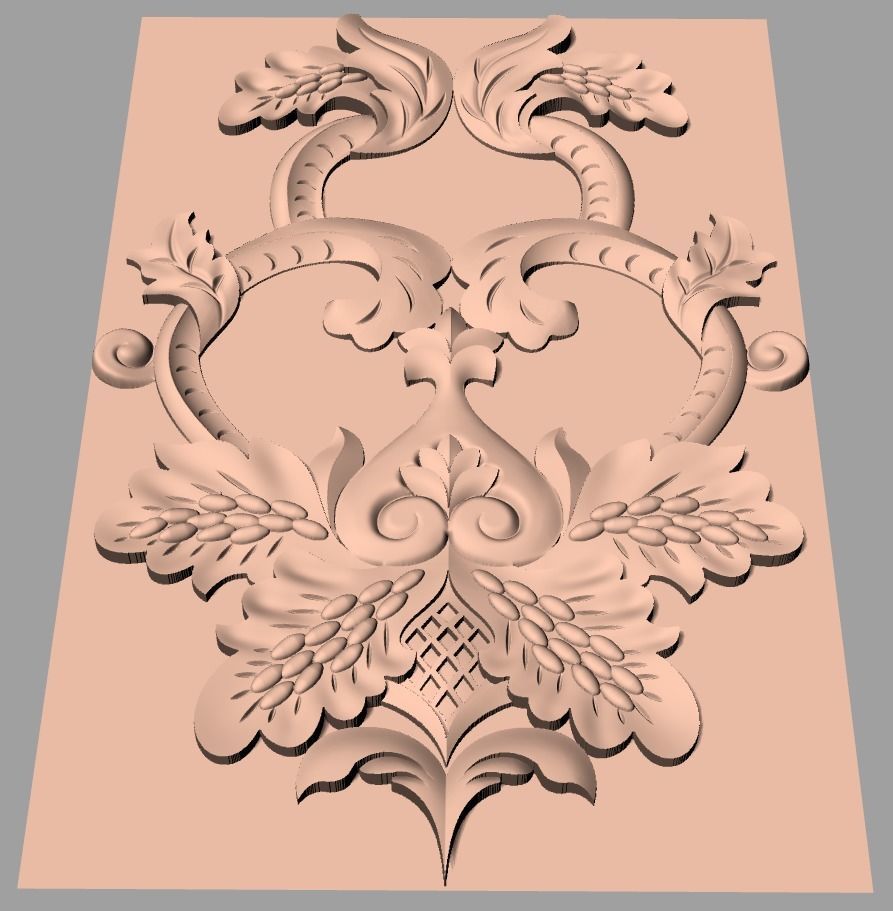 Door flower 3D relief STL Model for CNC woodworking carving E267 3D model_1