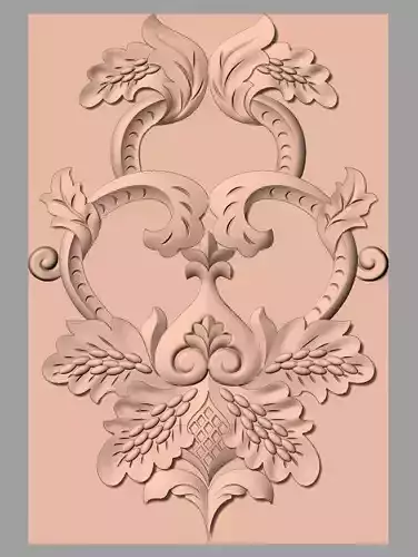 Door flower 3D relief STL Model for CNC woodworking carving E267