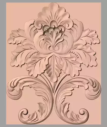 Door flower 3D relief STL Model for CNC woodworking carving E268