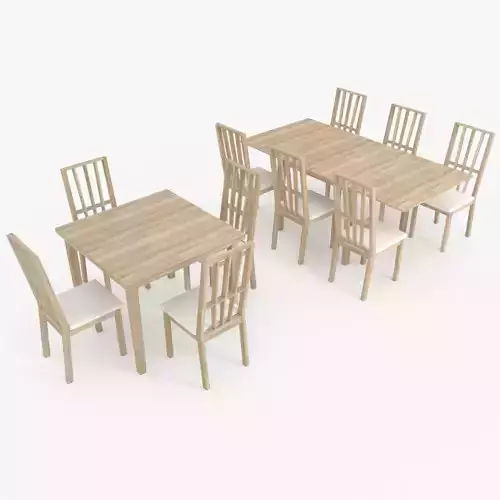 Table and chair furniture set - lowpoly