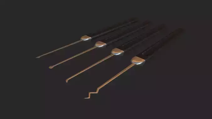 Lockpick set - PBR - lowpoly of tools