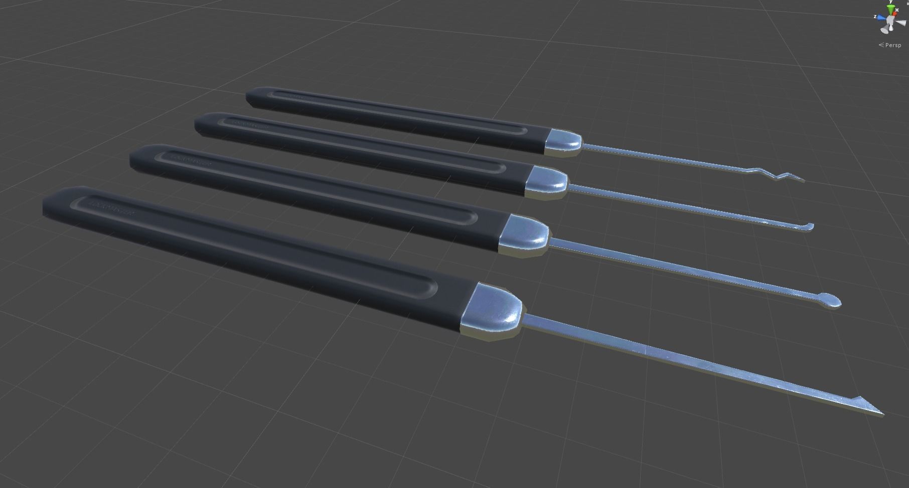 Lockpick set - PBR - lowpoly of tools Low-poly 3D model_4