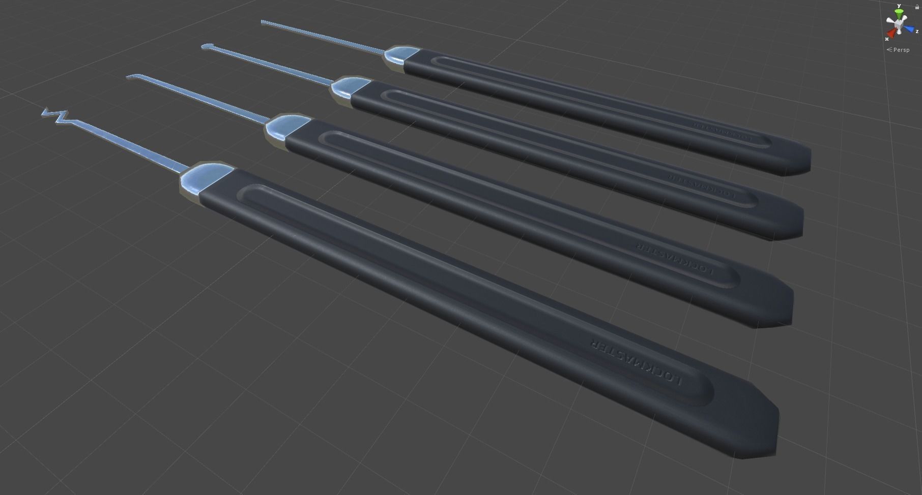 Lockpick set - PBR - lowpoly of tools Low-poly 3D model_6