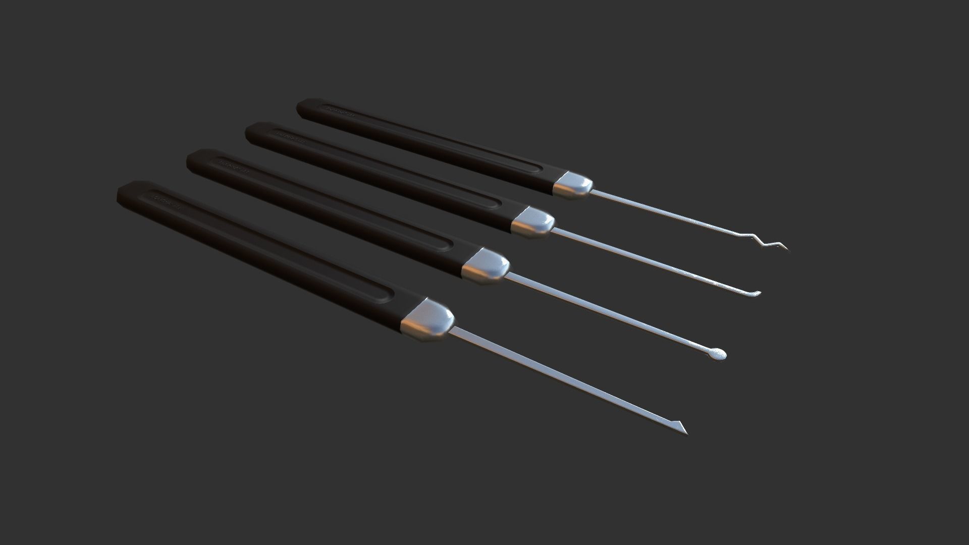 Lockpick set - PBR - lowpoly of tools Low-poly 3D model_1