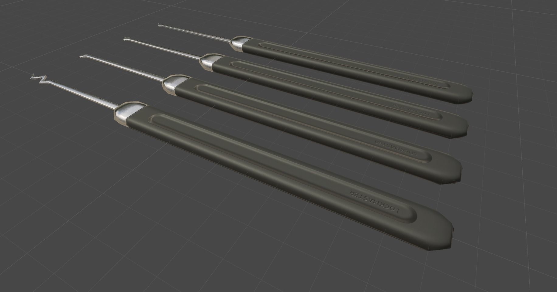 Lockpick set - PBR - lowpoly of tools Low-poly 3D model_7