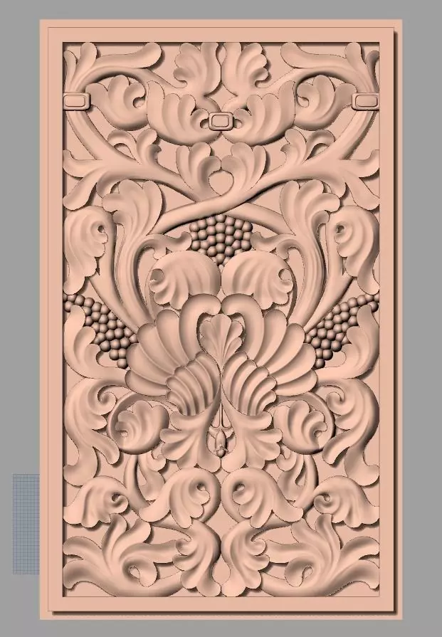 Door flower 3D relief STL Model for CNC woodworking carving E269 3D model_0