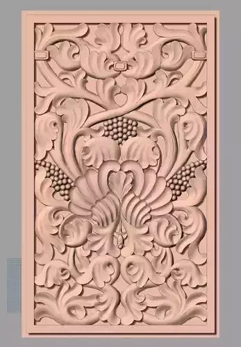 Door flower 3D relief STL Model for CNC woodworking carving E269