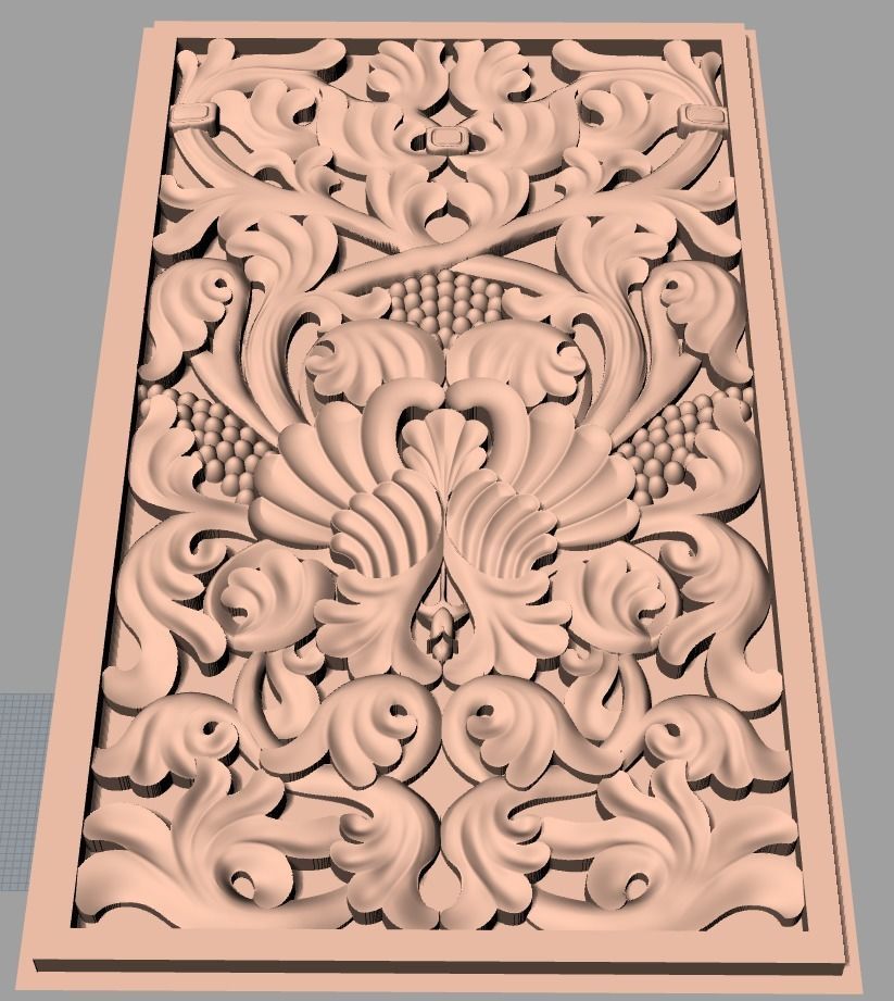 Door flower 3D relief STL Model for CNC woodworking carving E269 3D model_1