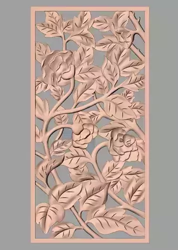 Door flower 3D relief STL Model for CNC woodworking carving E270