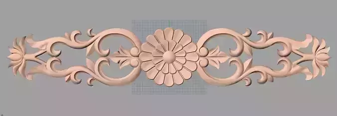 Door flower 3D relief STL Model for CNC woodworking carving E271