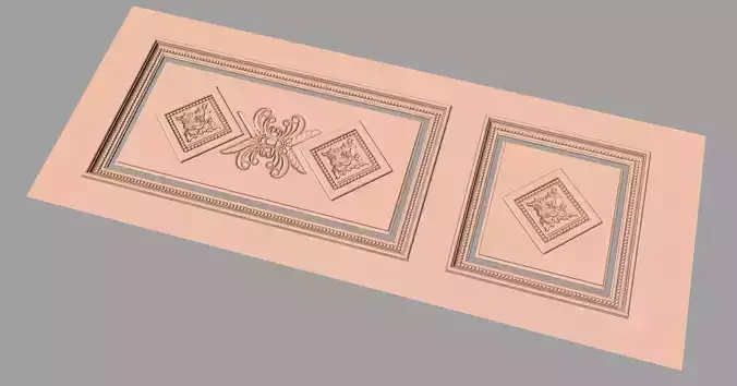 Door flower 3D relief STL Model for CNC woodworking carving E272