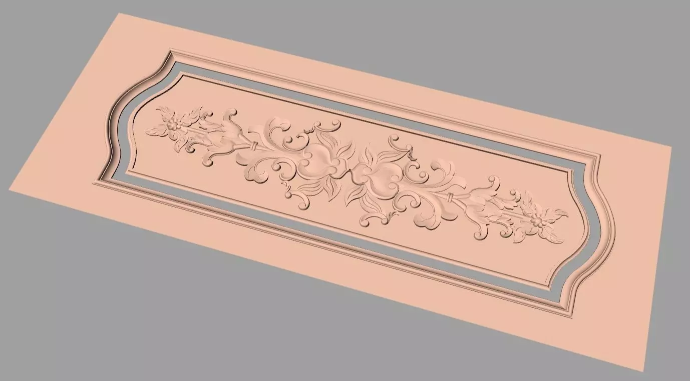 Door flower 3D relief STL Model for CNC woodworking carving E273 3D model_0