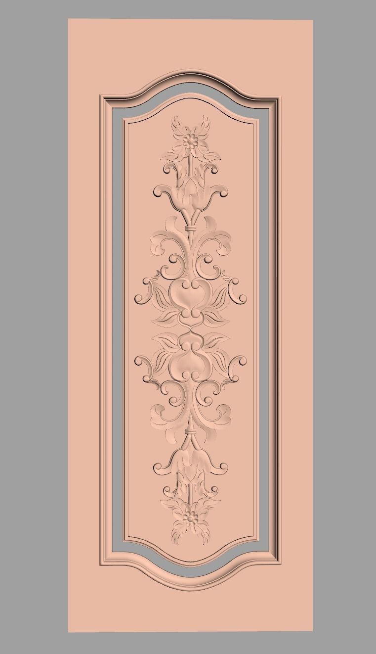 Door flower 3D relief STL Model for CNC woodworking carving E273 3D model_1