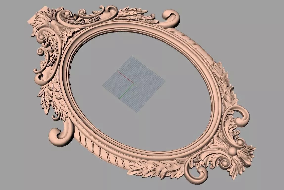 Door flower 3D relief STL Model for CNC woodworking carving E277 3D model_0