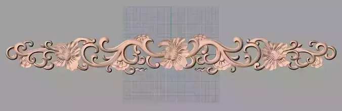 Door flower 3D relief STL Model for CNC woodworking carving E278