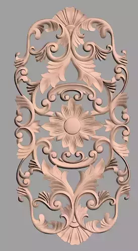 Door flower 3D relief STL Model for CNC woodworking carving E279