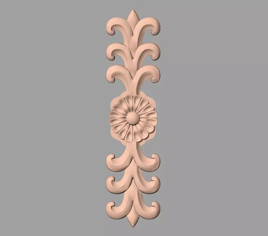 Door flower 3D relief STL Model for CNC woodworking carving E282 3D model_0