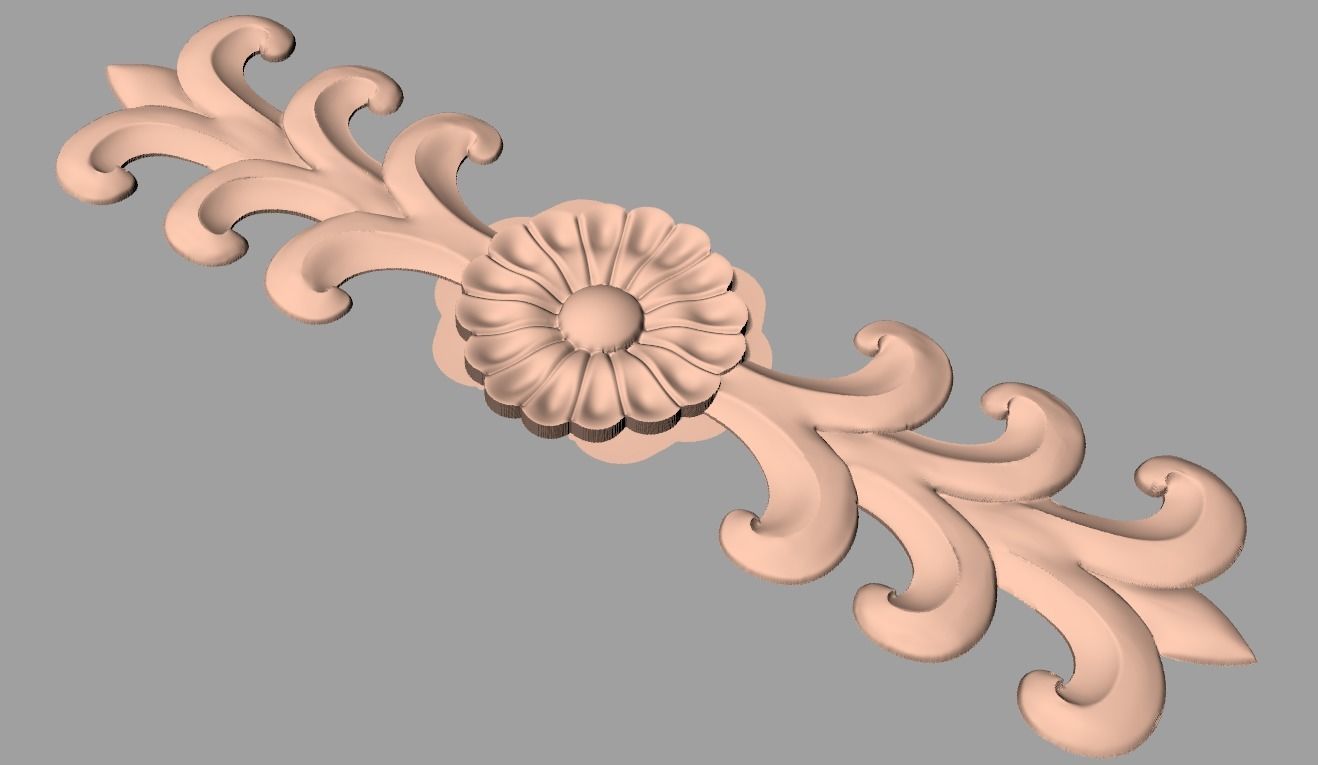 Door flower 3D relief STL Model for CNC woodworking carving E282 3D model_1