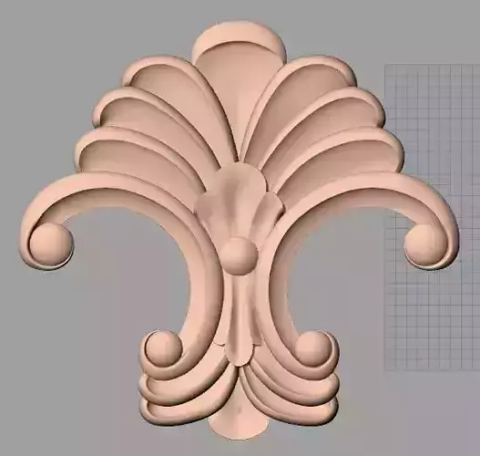 Door flower 3D relief STL Model for CNC woodworking carving E284