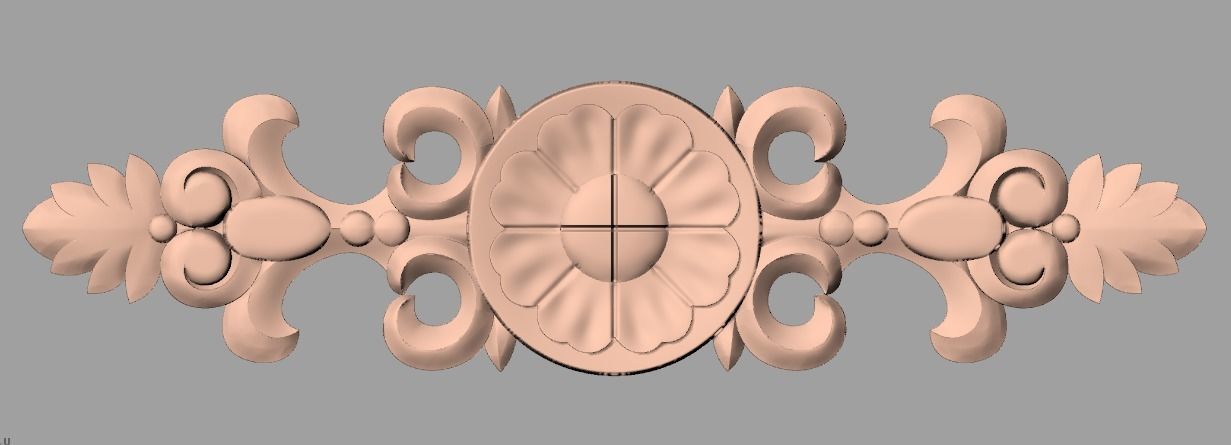 Door flower 3D relief STL Model for CNC woodworking carving E287 3D model