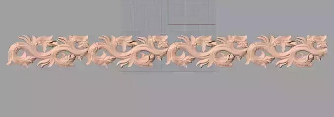 Door flower 3D relief STL Model for CNC woodworking carving E288 3D model