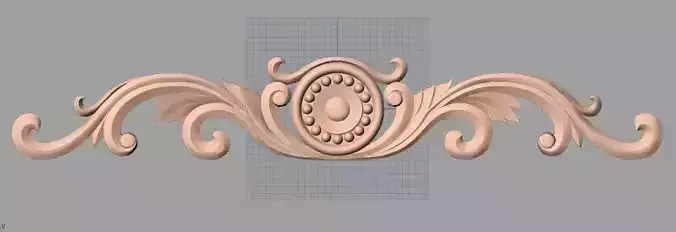 Door flower 3D relief STL Model for CNC woodworking carving E290