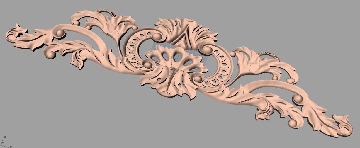 Door flower 3D relief STL Model for CNC woodworking carving E291 3D model_1