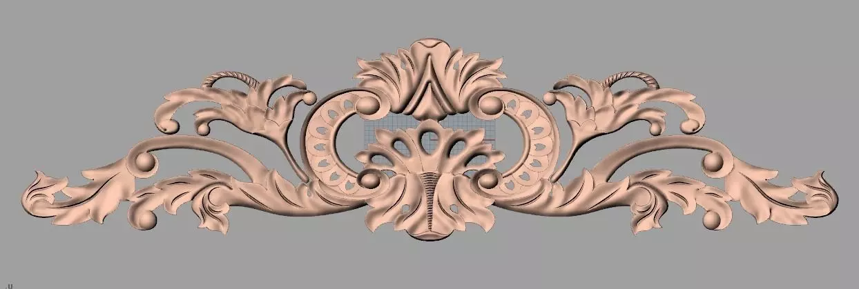 Door flower 3D relief STL Model for CNC woodworking carving E291 3D model_0