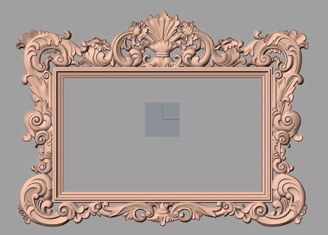 Door flower 3D relief STL Model for CNC woodworking carving E293 3D model_0