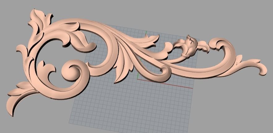 Door flower 3D relief STL Model for CNC woodworking carving E299 3D model_1