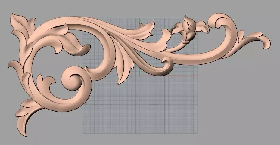 Door flower 3D relief STL Model for CNC woodworking carving E299 3D model_0
