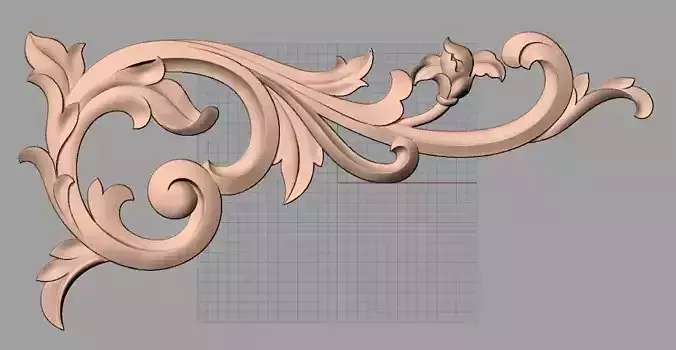 Door flower 3D relief STL Model for CNC woodworking carving E299