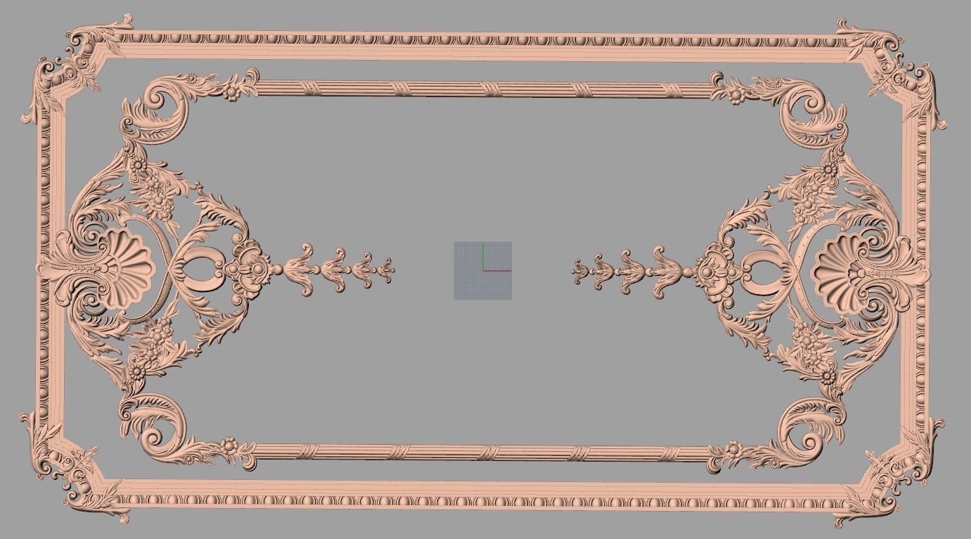 Door flower 3D relief STL Model for CNC woodworking carving E300 3D model_2