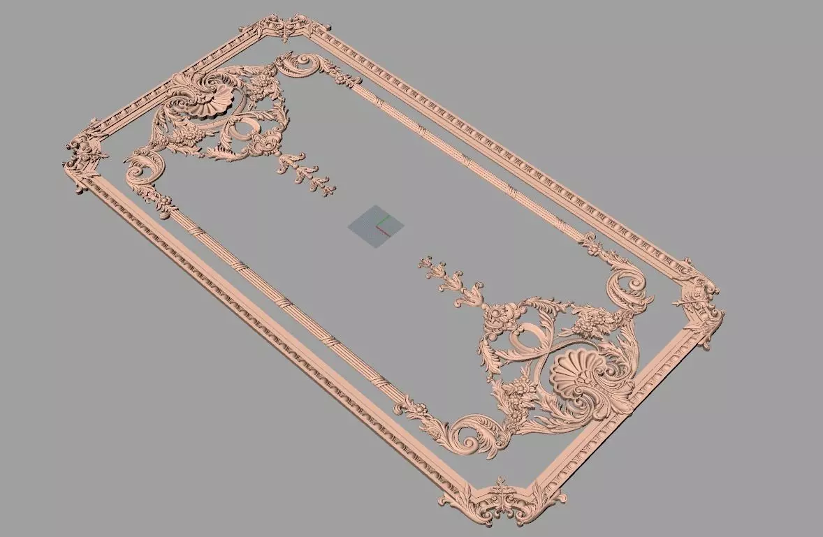 Door flower 3D relief STL Model for CNC woodworking carving E300 3D model_0