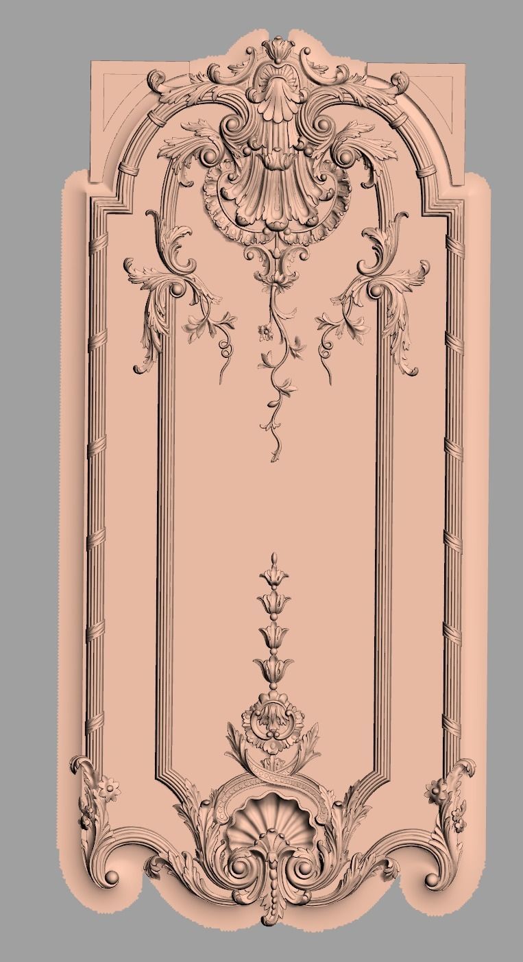 Door flower 3D relief STL Model for CNC woodworking carving E301 3D model_1