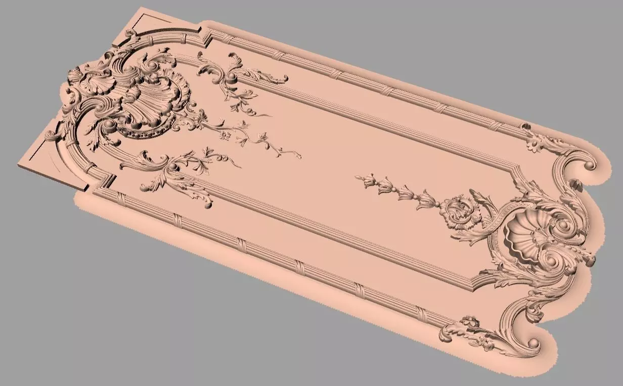 Door flower 3D relief STL Model for CNC woodworking carving E301 3D model_0