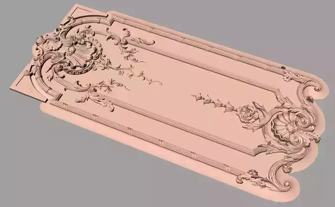 Door flower 3D relief STL Model for CNC woodworking carving E301