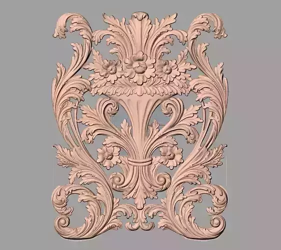 Door flower 3D relief STL Model for CNC woodworking carving E302