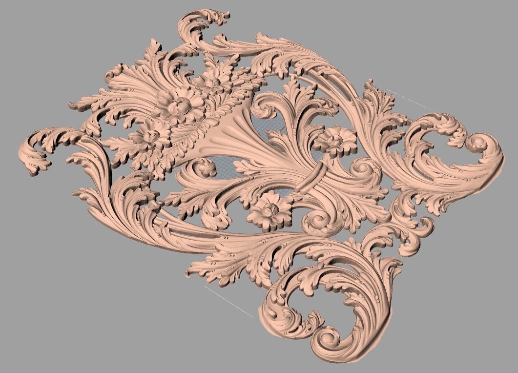 Door flower 3D relief STL Model for CNC woodworking carving E302 3D model_1