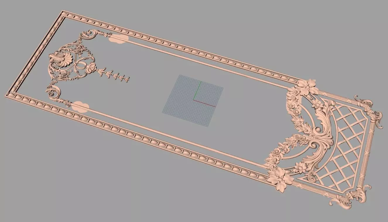 Door flower 3D relief STL Model for CNC woodworking carving E303 3D model_0