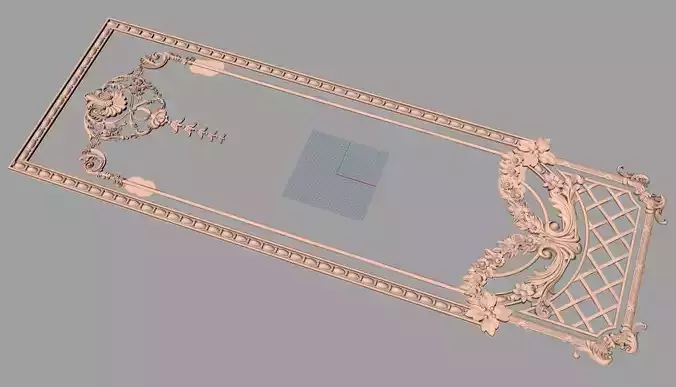 Door flower 3D relief STL Model for CNC woodworking carving E303