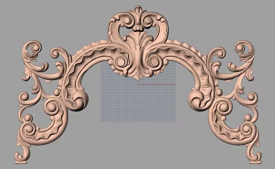 Door flower 3D relief STL Model for CNC woodworking carving E306 3D model_0