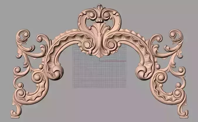 Door flower 3D relief STL Model for CNC woodworking carving E306