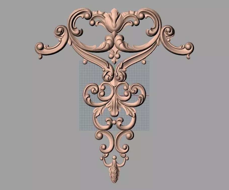 Door flower 3D relief STL Model for CNC woodworking carving E307 3D model_0