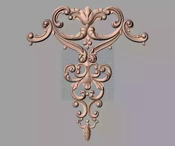 Door flower 3D relief STL Model for CNC woodworking carving E307