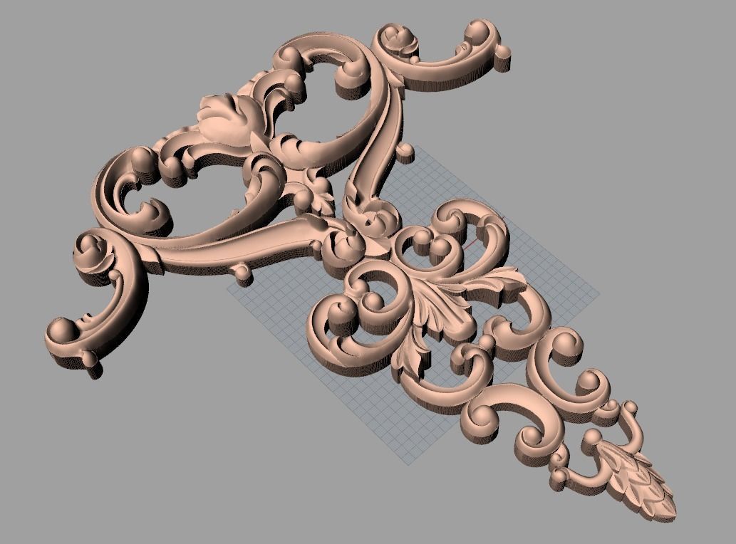 Door flower 3D relief STL Model for CNC woodworking carving E307 3D model_1